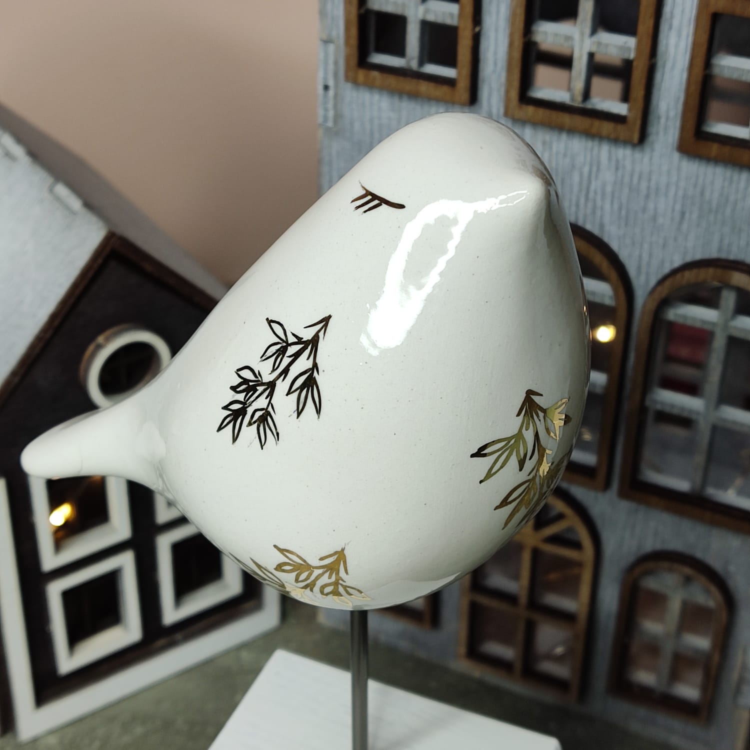 Фарфор Птичка на подставке бол .зол(2)