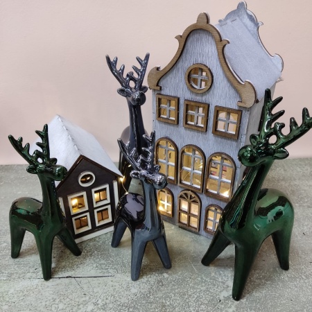 НГ Фигурка Олень зел-синий перламутр 727-182 (1)