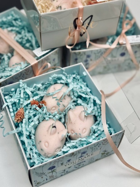 Мыльная история. Набор фигурного мыла 3 кролика.