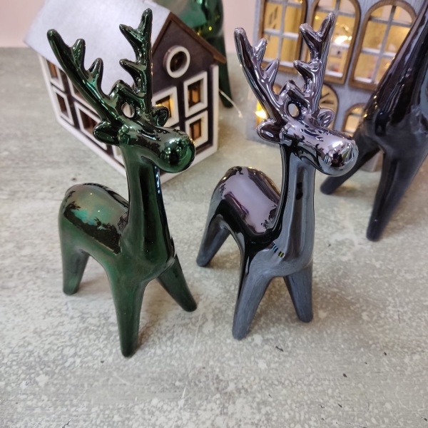 НГ Фигурка Олень зел-синий перламутр 727-185