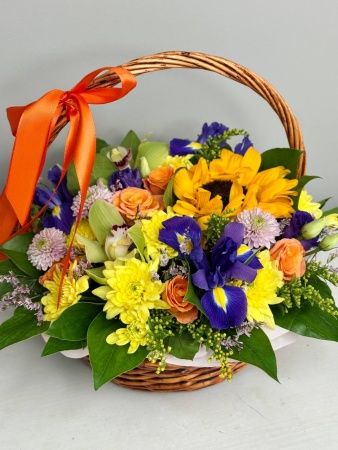 Композиция в корзине с подсолнухом (4)